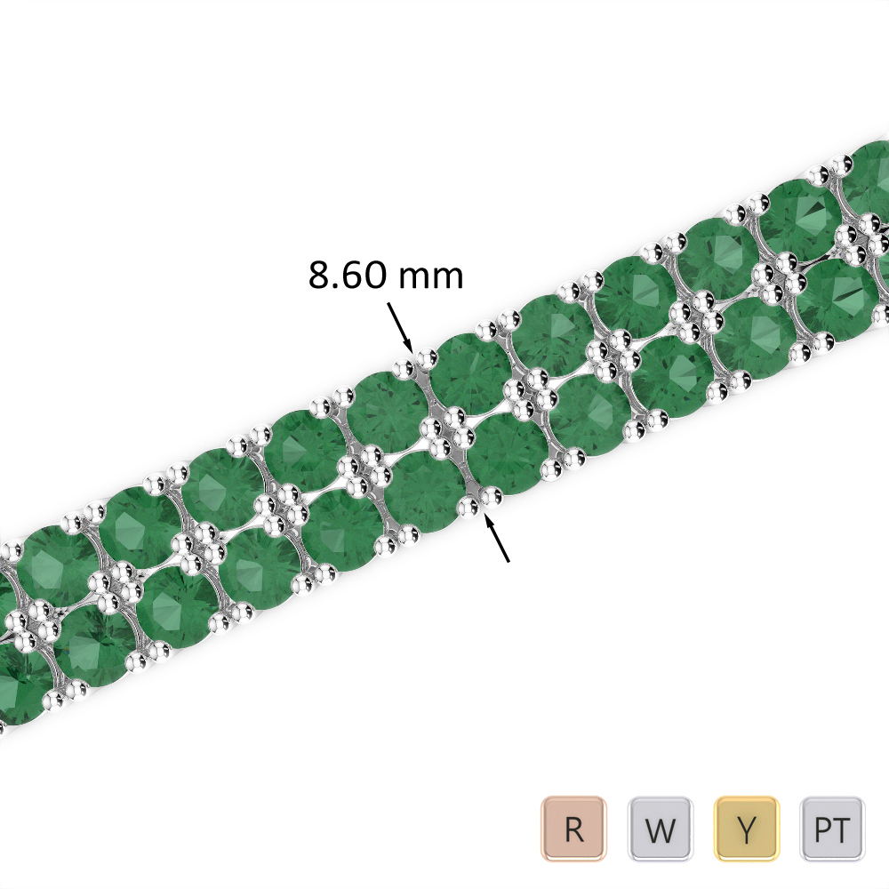 32 Ct Emerald Bracelet in Gold/Platinum AGBRL-1040