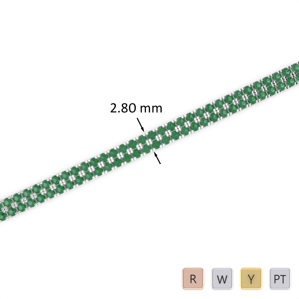 3 Ct Emerald Bracelet in Gold/Platinum AGBRL-1041