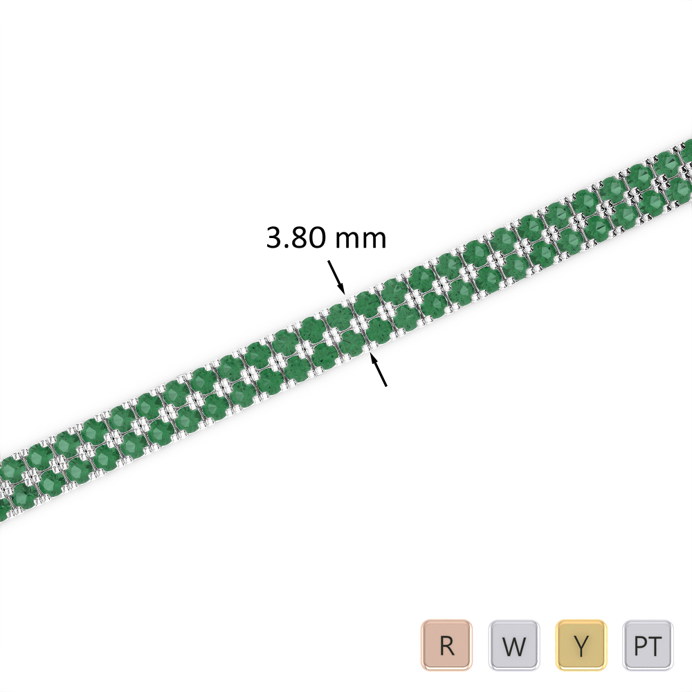 4 Ct Emerald Bracelet in Gold/Platinum AGBRL-1042