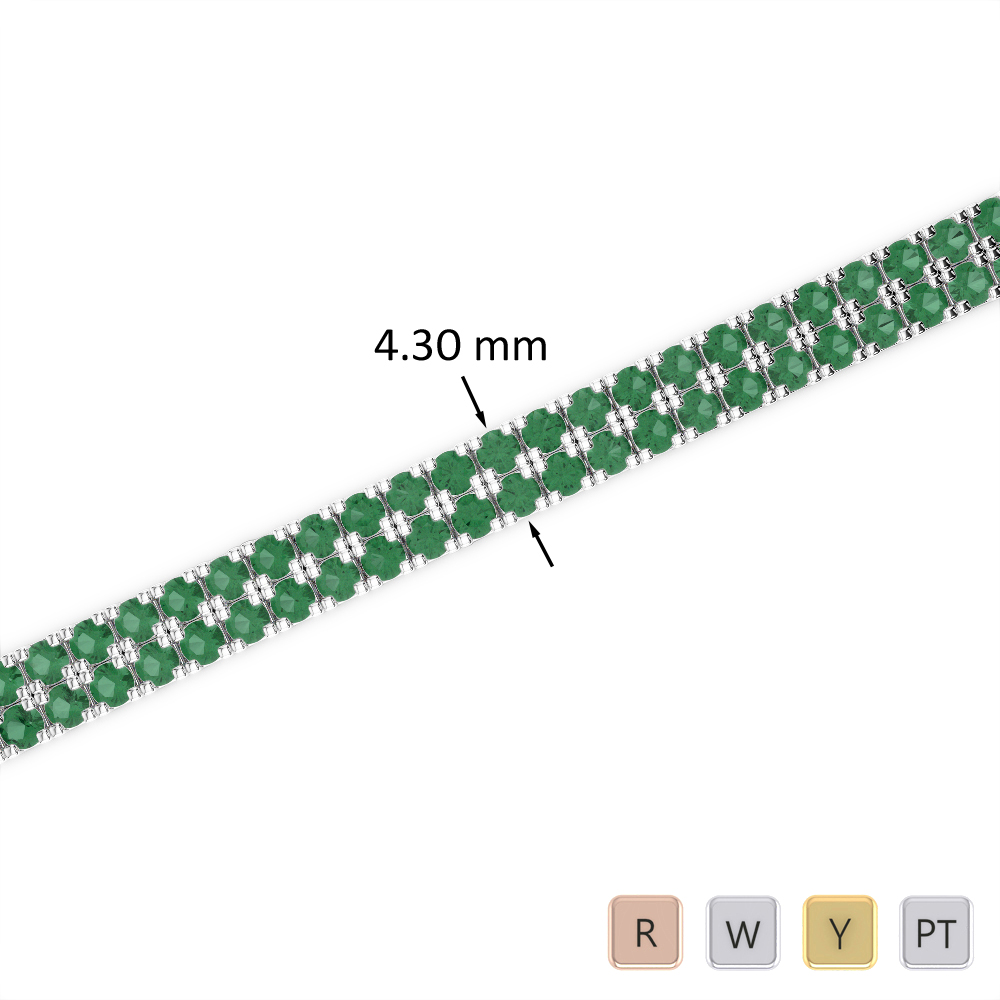 6 Ct Emerald Bracelet in Gold/Platinum AGBRL-1043