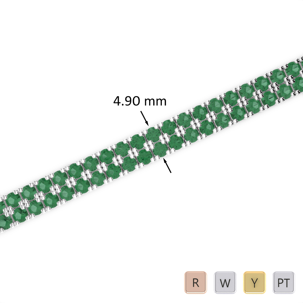 6 Ct Emerald Bracelet in Gold/Platinum AGBRL-1044
