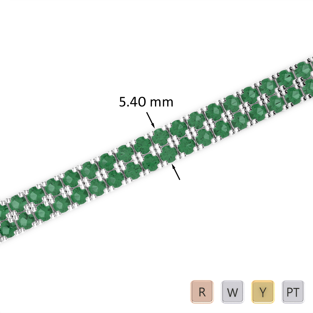 11 Ct Emerald Bracelet in Gold/Platinum AGBRL-1046