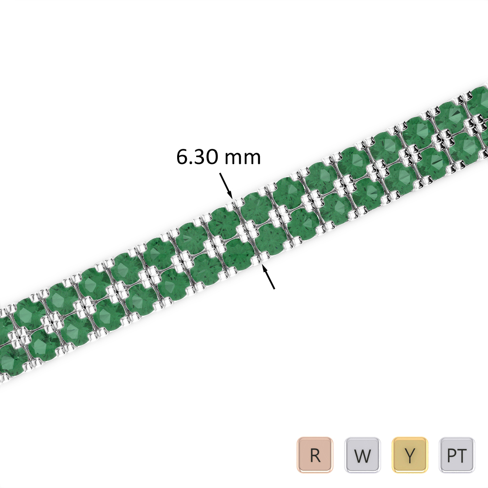 14 Ct Emerald Bracelet in Gold/Platinum AGBRL-1048