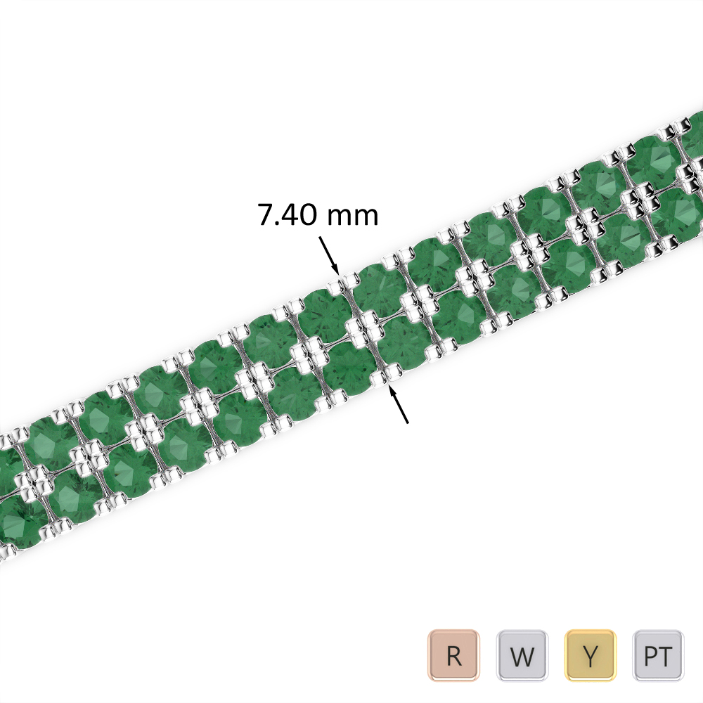 20 Ct Emerald Bracelet in Gold/Platinum AGBRL-1049