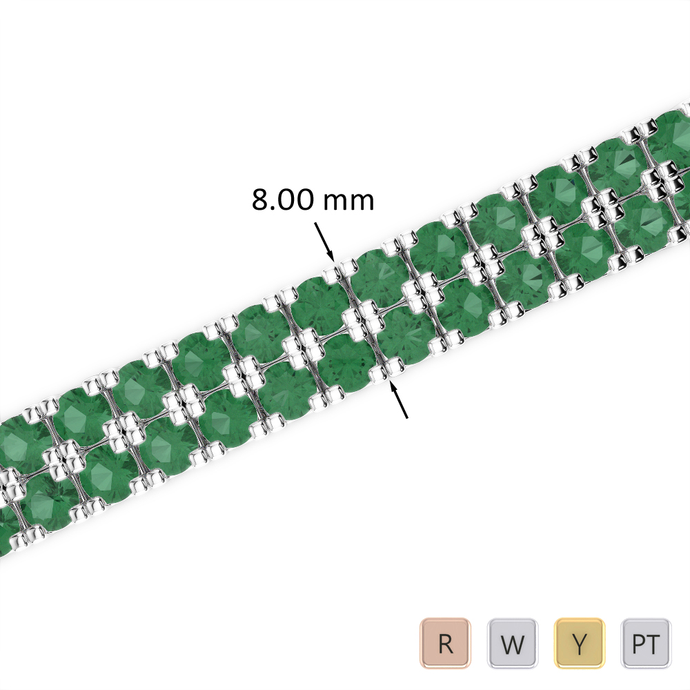 27 Ct Emerald Bracelet in Gold/Platinum AGBRL-1050