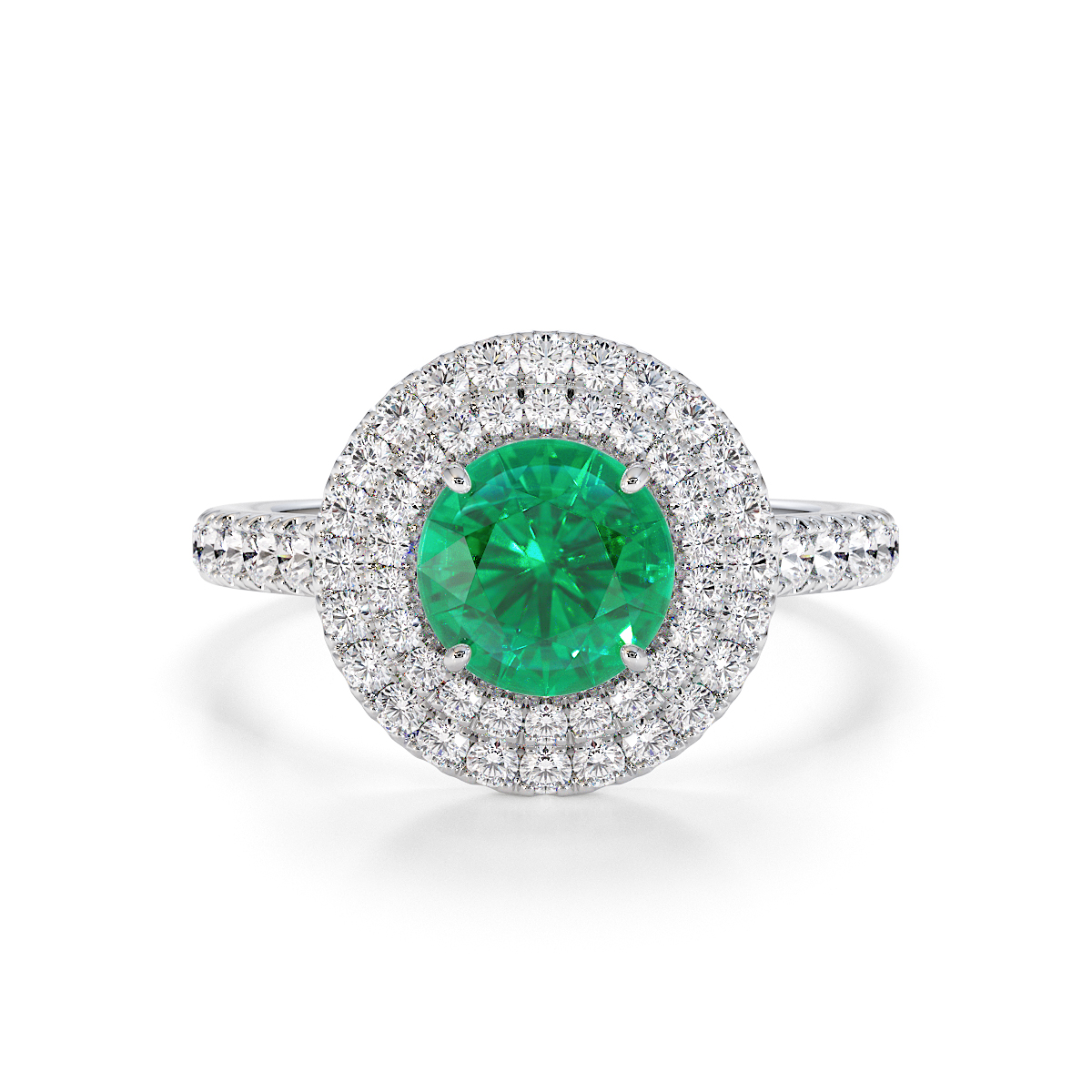 Gold / Platinum Emerald and Diamond Engagement Ring RZ3401