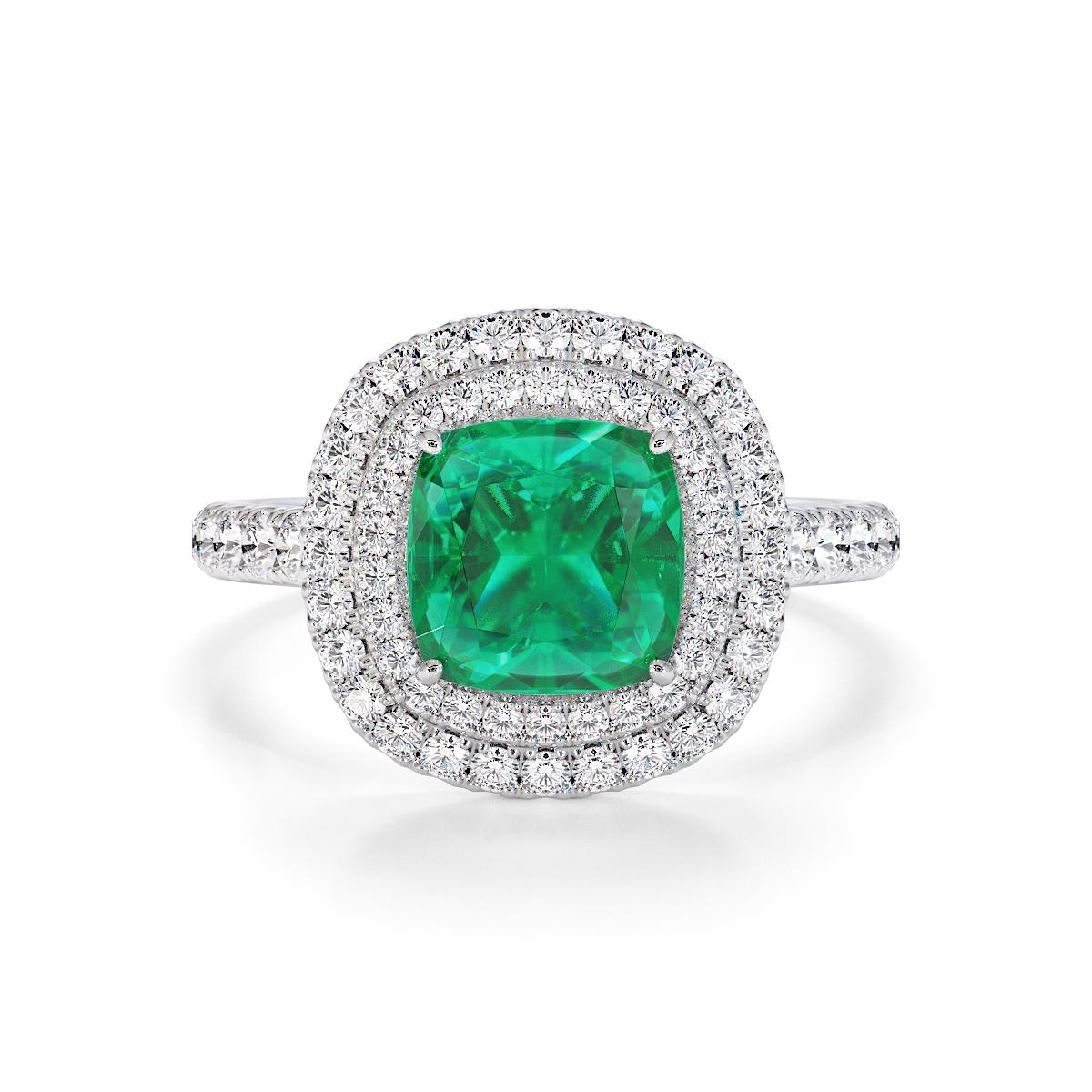 Gold / Platinum Emerald and Diamond Engagement RZ3405