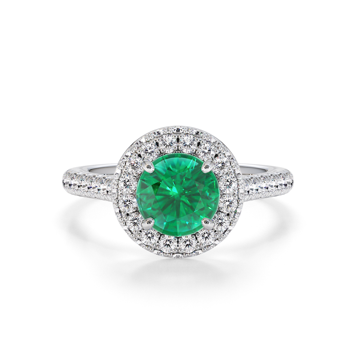 Gold / Platinum Emerald and Diamond Engagement Ring RZ3420