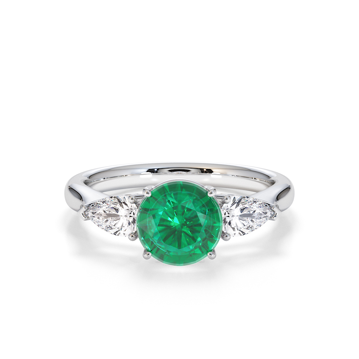 Gold / Platinum Emerald and Diamond Engagement Ring RZ3432