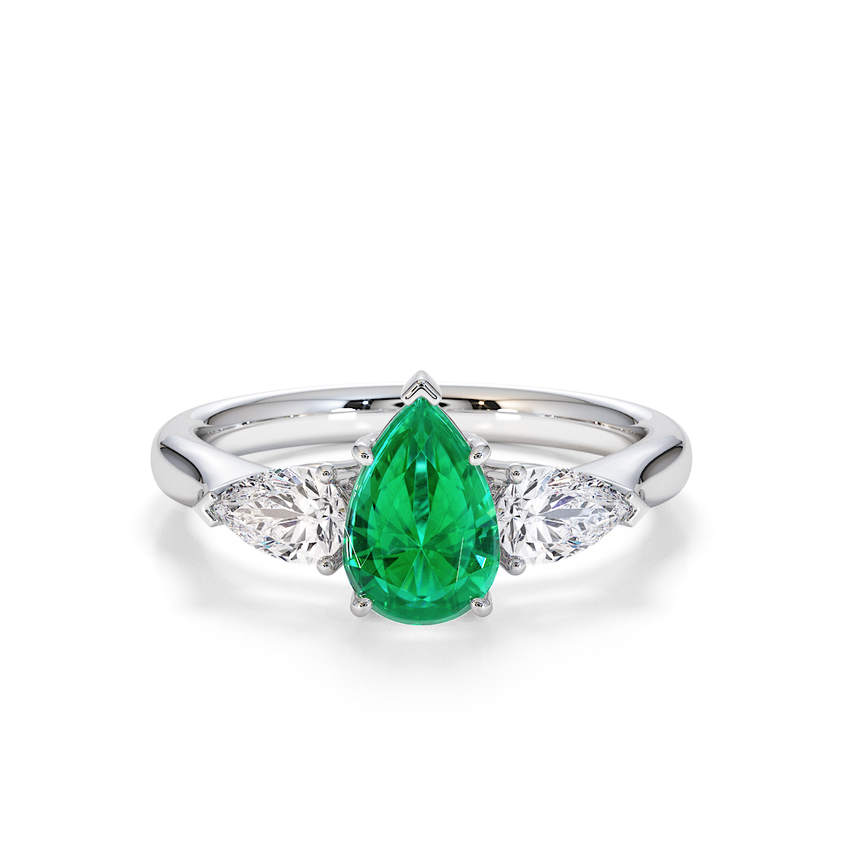 Gold / Platinum Emerald and Diamond Engagement Ring RZ3447
