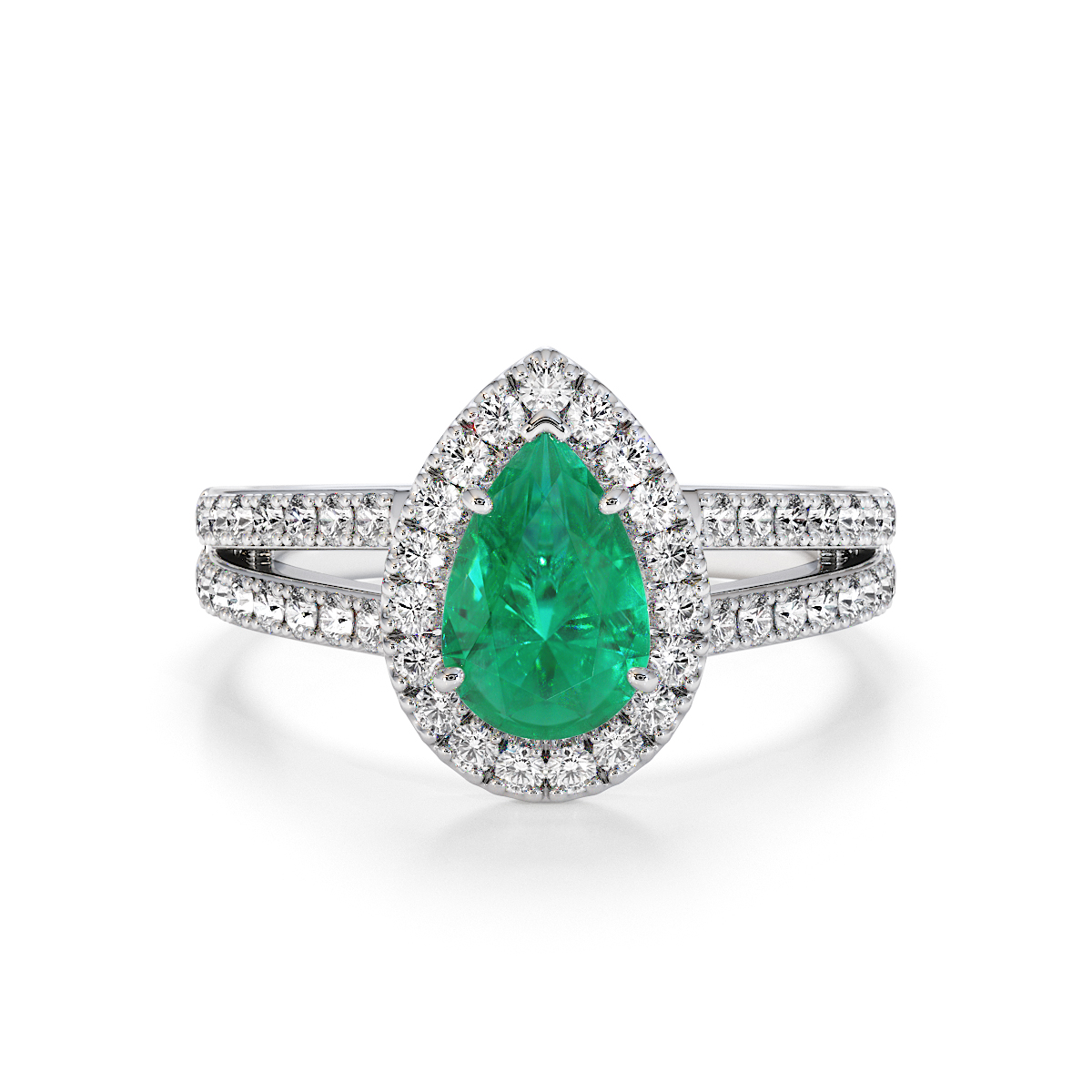 Gold / Platinum Emerald and Diamond Engagement Ring RZ3465