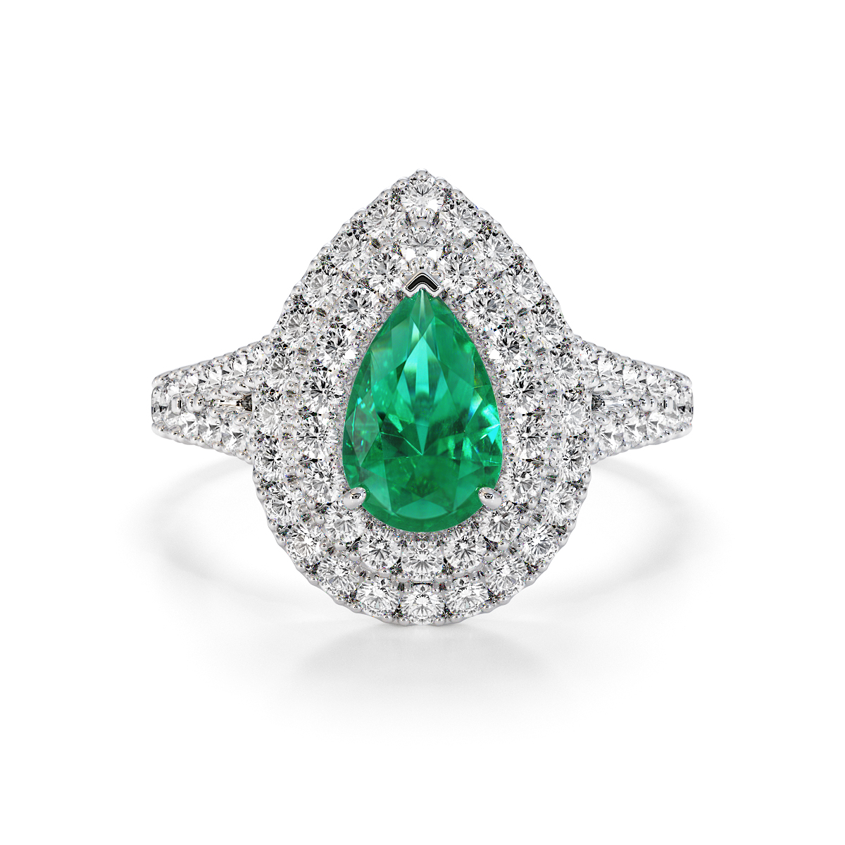 Gold / Platinum Emerald and Diamond Engagement Ring RZ3473