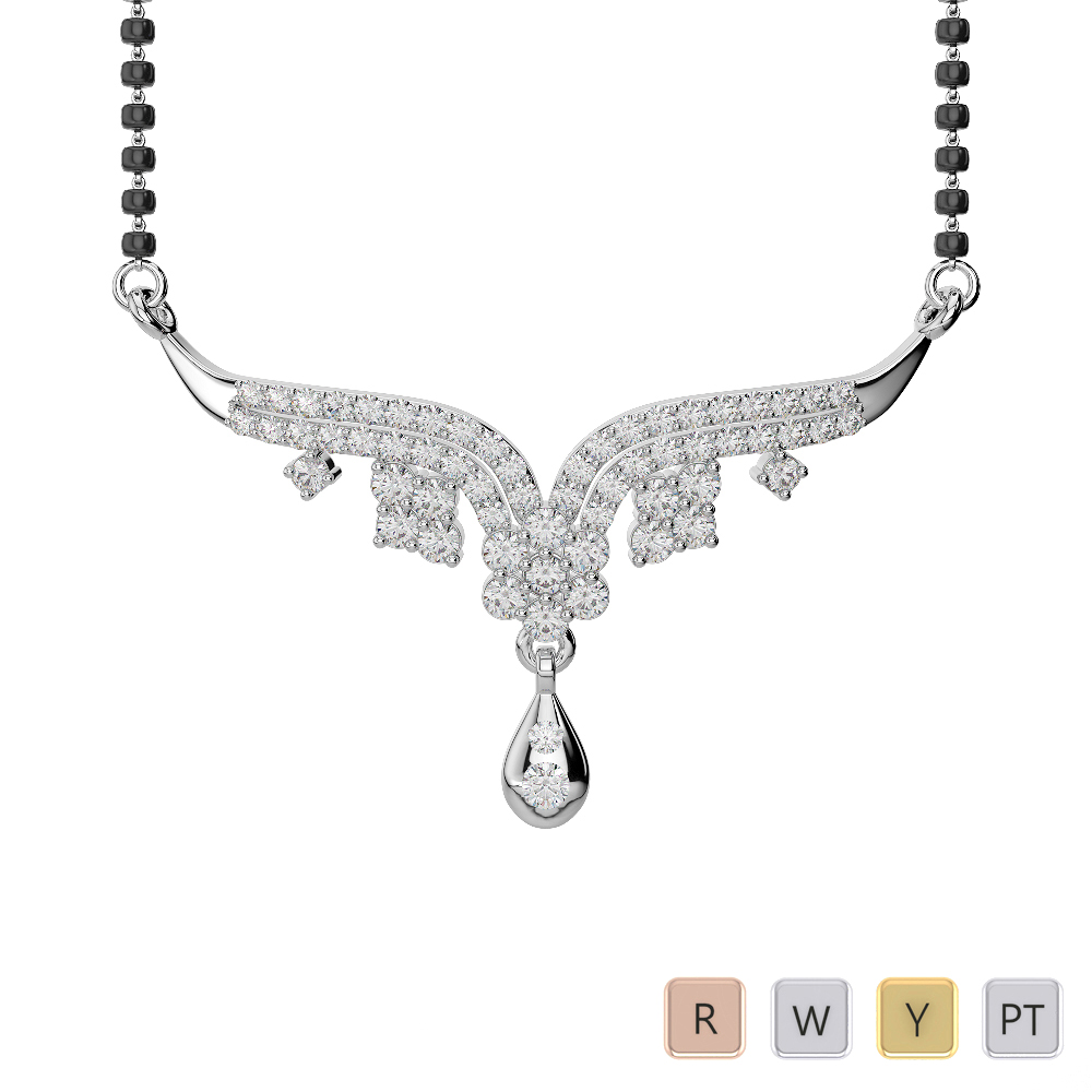 Gold / Platinum Diamond Mangalsutra Necklace AGMS-1001