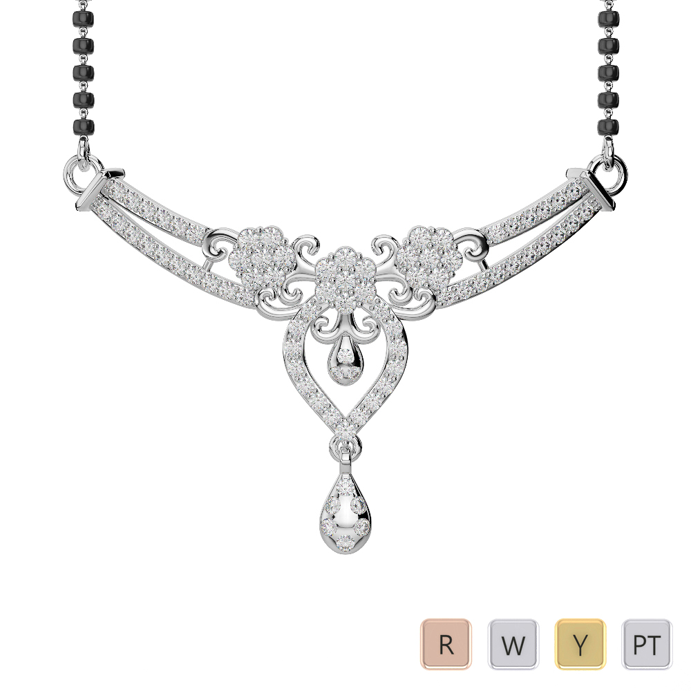 Gold / Platinum Diamond Mangalsutra Necklace DNC-1725