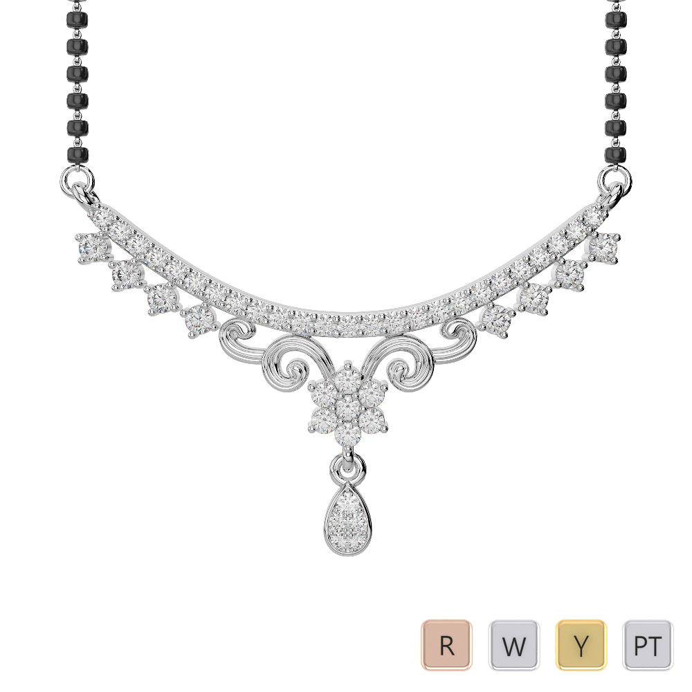 Gold / Platinum Diamond Mangalsutra Necklace DNC-1729