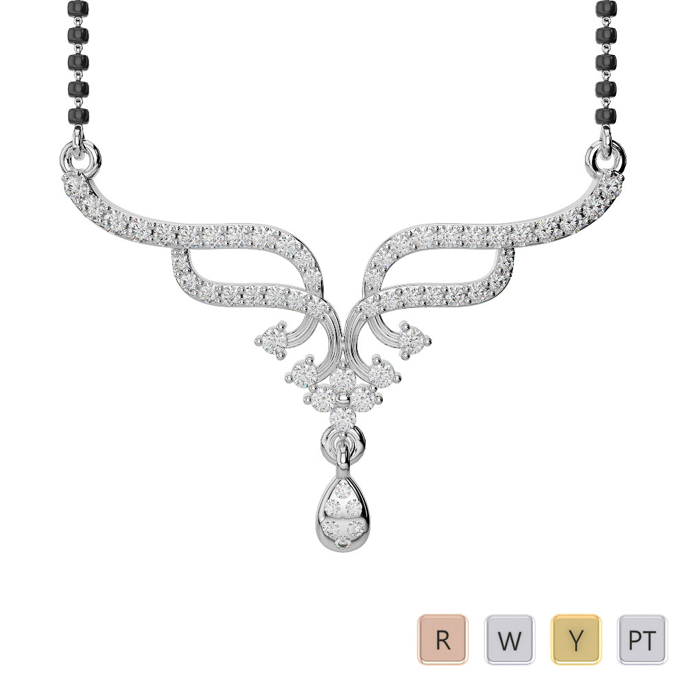 Gold / Platinum Diamond Mangalsutra Necklace DNC-1731