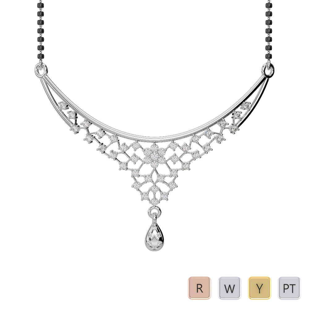 Gold / Platinum Diamond Mangalsutra Necklace DNC-1739