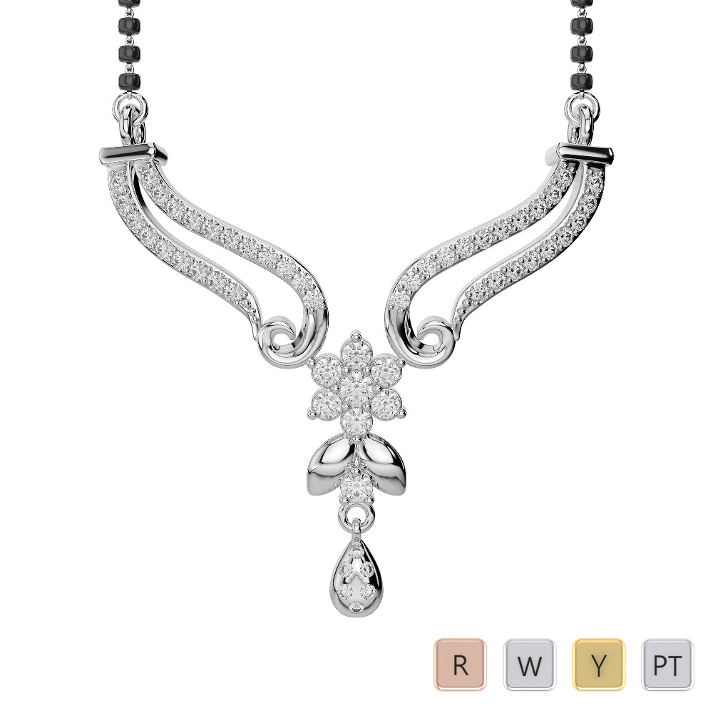 Gold / Platinum Diamond Mangalsutra Necklace DNC-2183