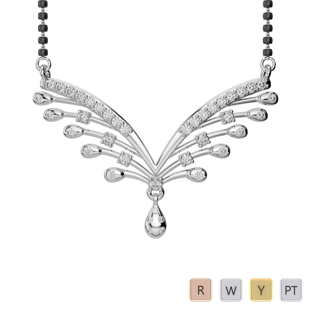 Gold / Platinum Diamond Mangalsutra Necklace DNC-2193