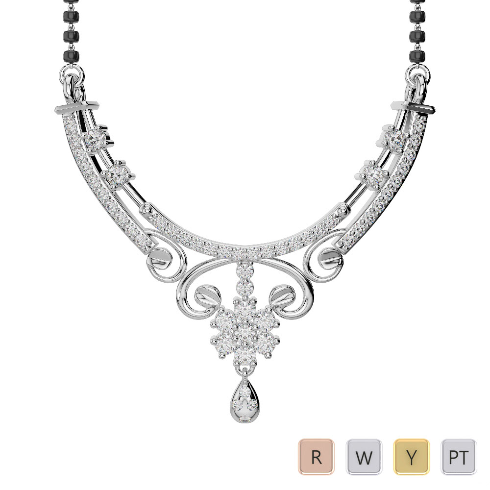 Gold / Platinum Diamond Mangalsutra Necklace DNC-2219