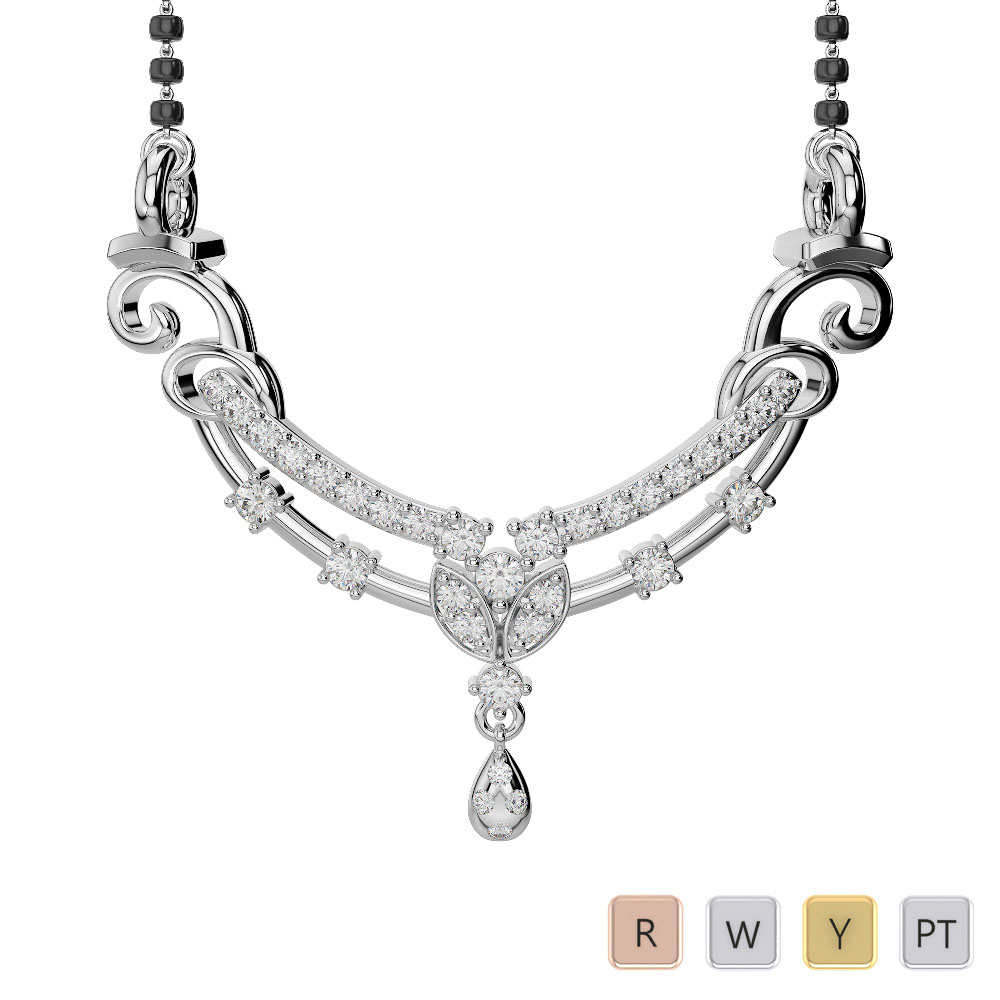 Gold / Platinum Diamond Mangalsutra Necklace DNC-2221