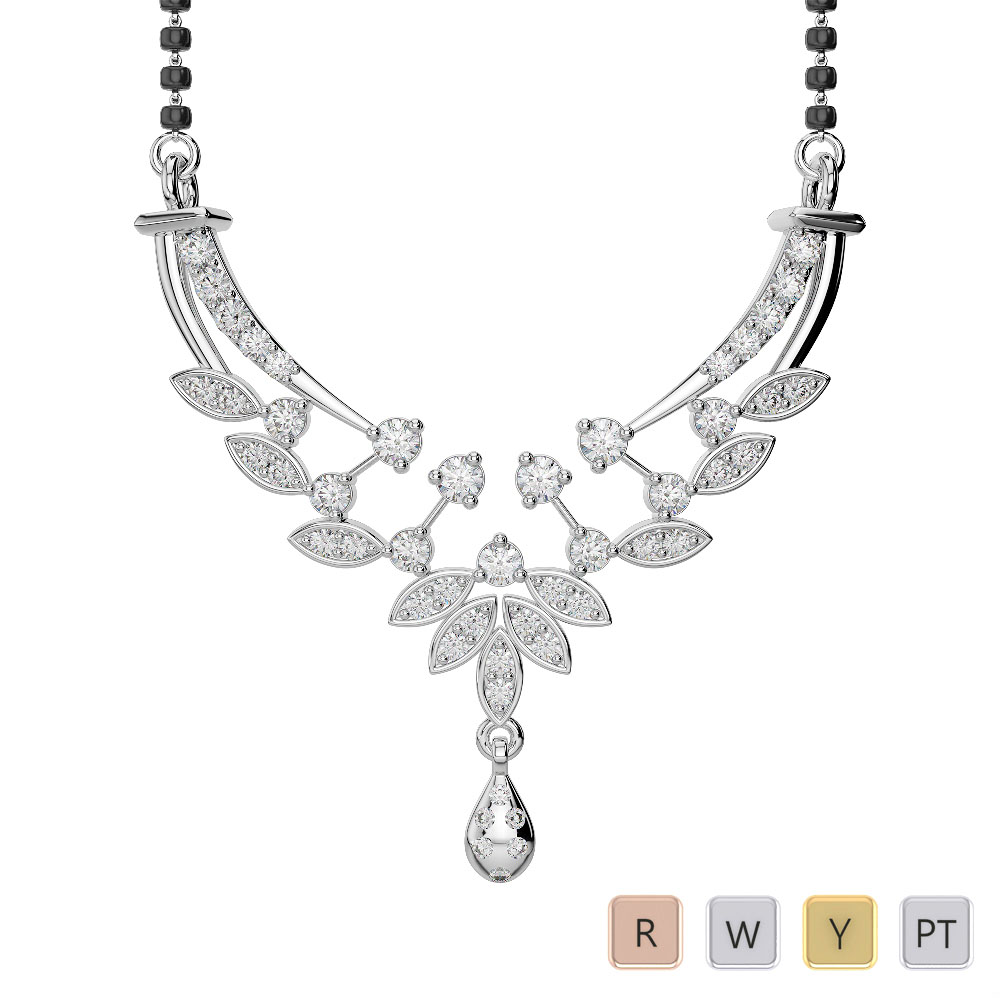 Gold / Platinum Diamond Mangalsutra Necklace DNC-2225
