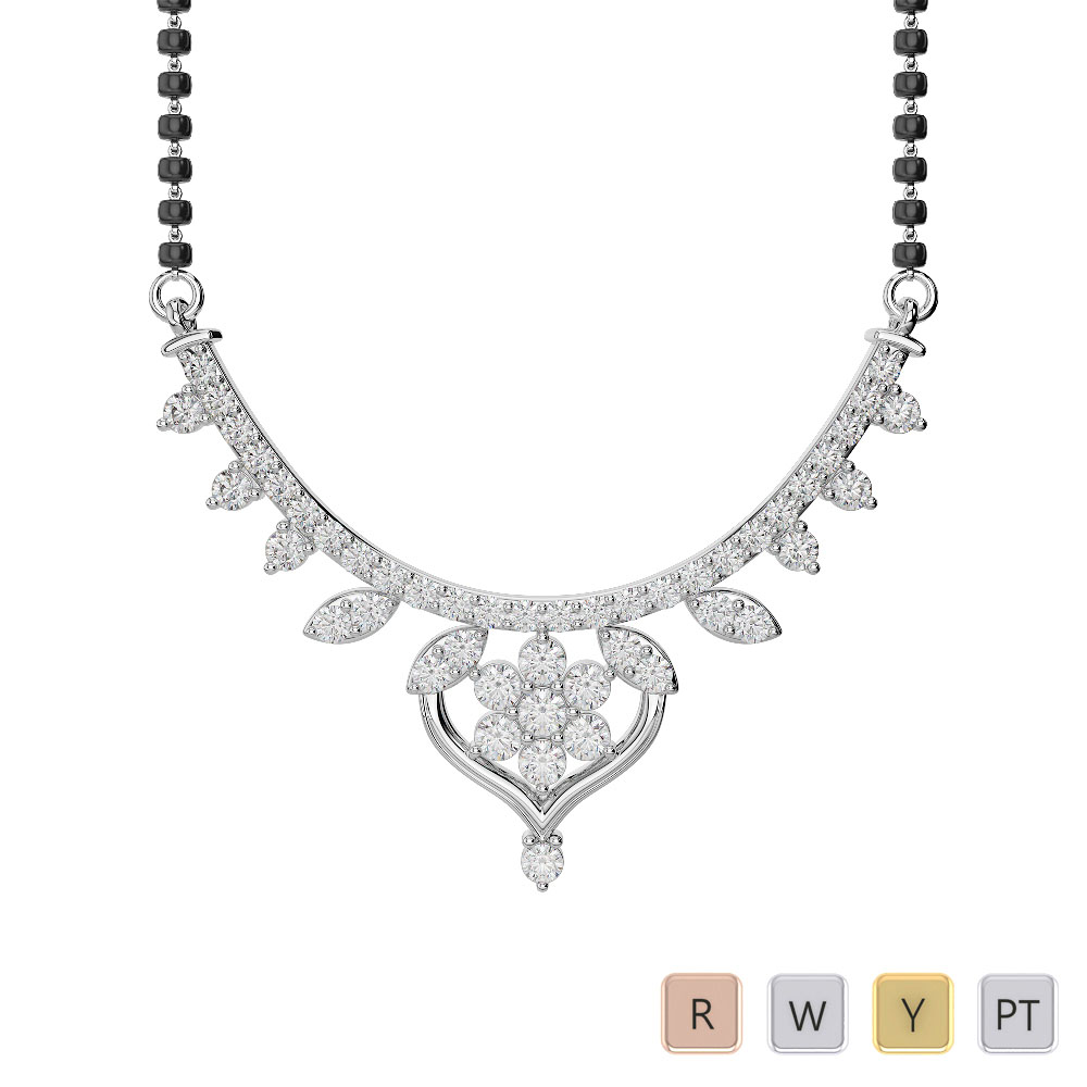 Gold / Platinum Diamond Mangalsutra Necklace DNC-2235