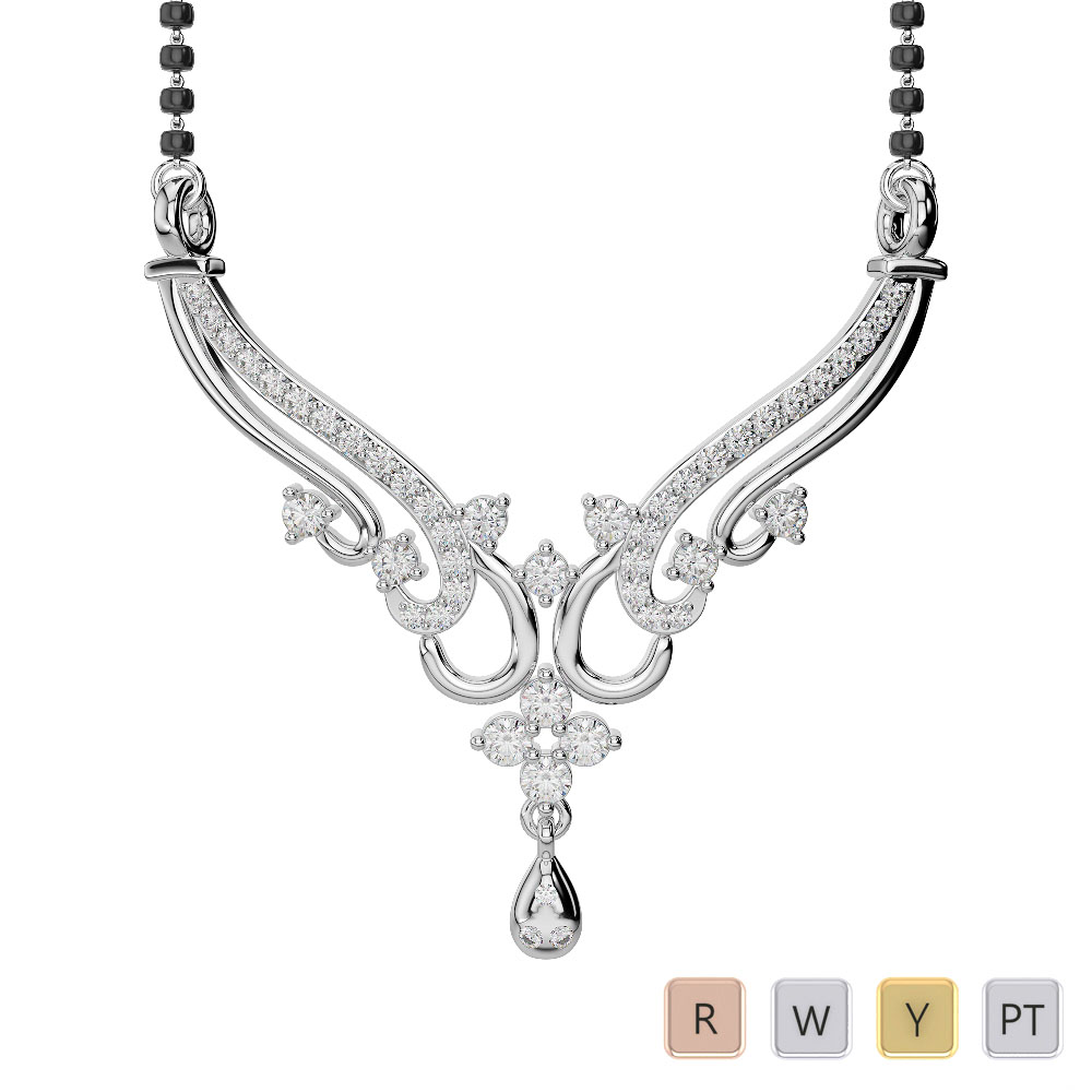 Gold / Platinum Diamond Mangalsutra Necklace DNC-2237