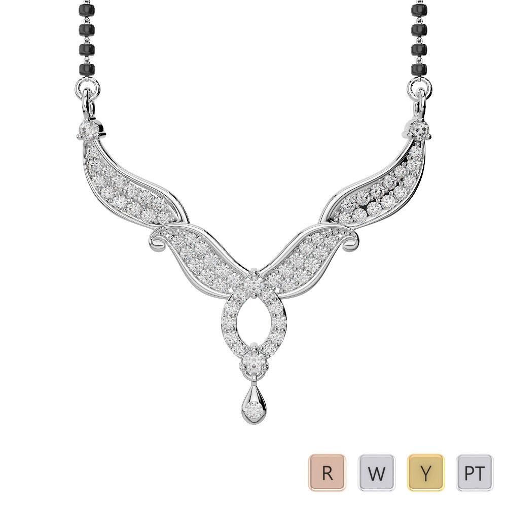 Gold / Platinum Diamond Mangalsutra Necklace DNC-2239
