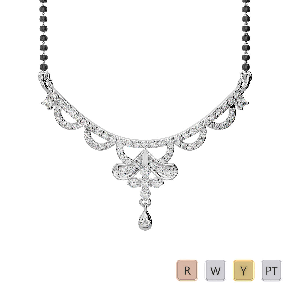 Gold / Platinum Diamond Mangalsutra Necklace DNC-2241