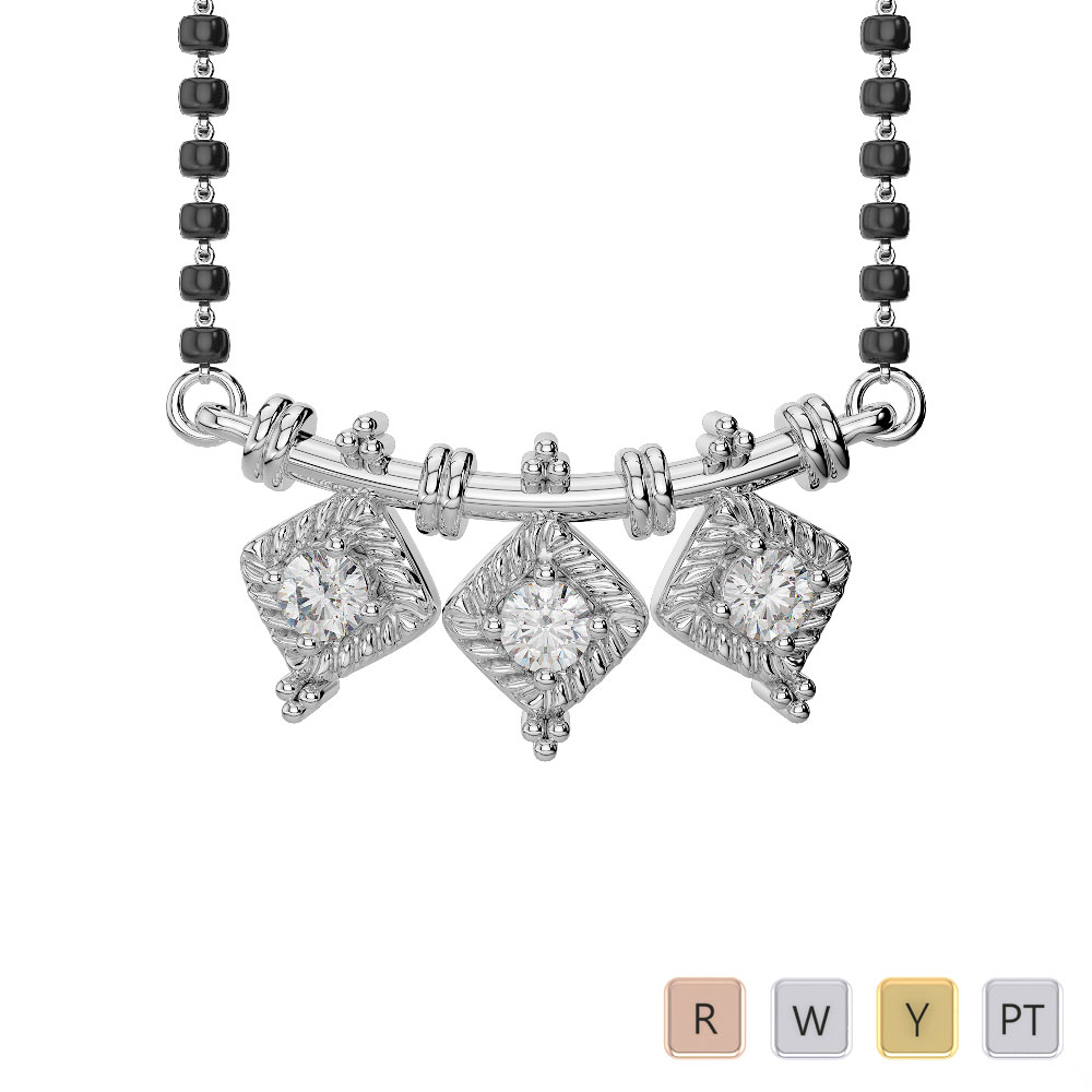 Gold / Platinum Diamond Mangalsutra Necklace DTN-27