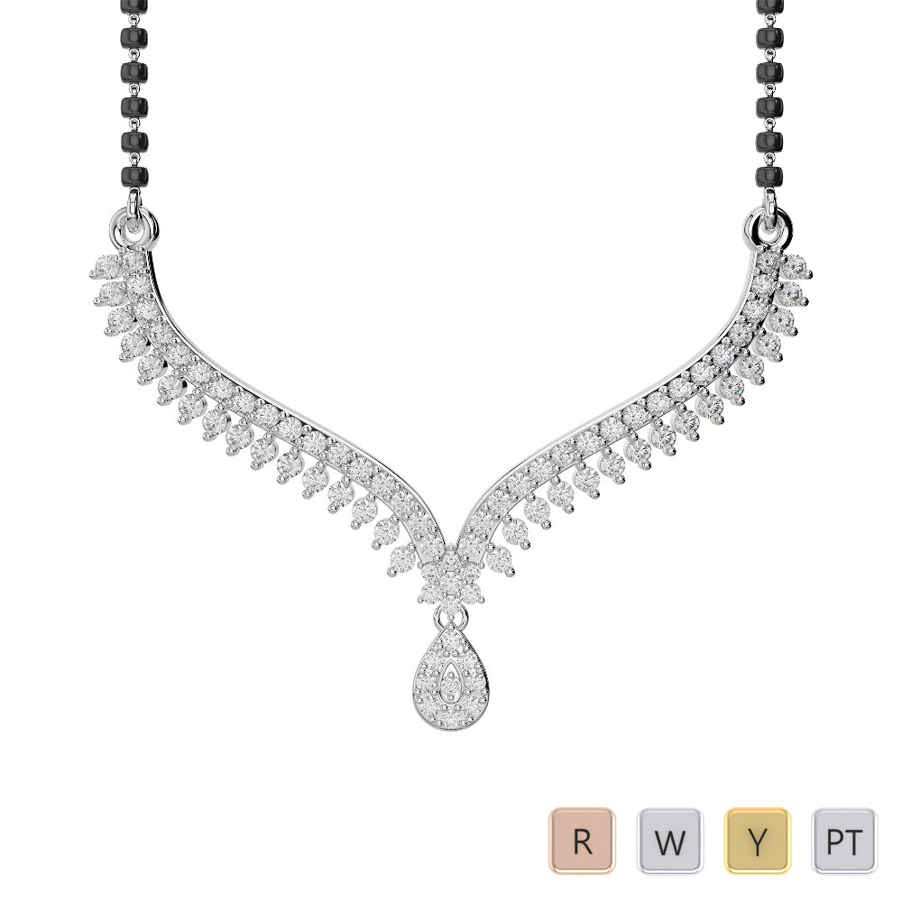 Gold / Platinum Diamond Mangalsutra Necklace DTN-28