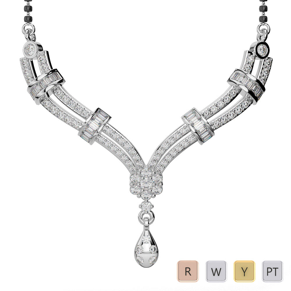 Gold / Platinum Diamond Mangalsutra Necklace DTN-29