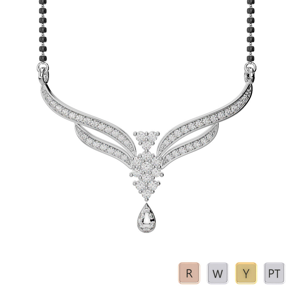 Gold / Platinum Diamond Mangalsutra Necklace DTN-31