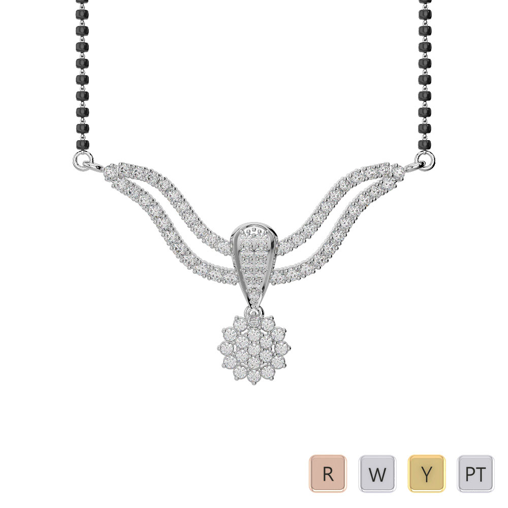 Gold / Platinum Diamond Mangalsutra Necklace DTN-32