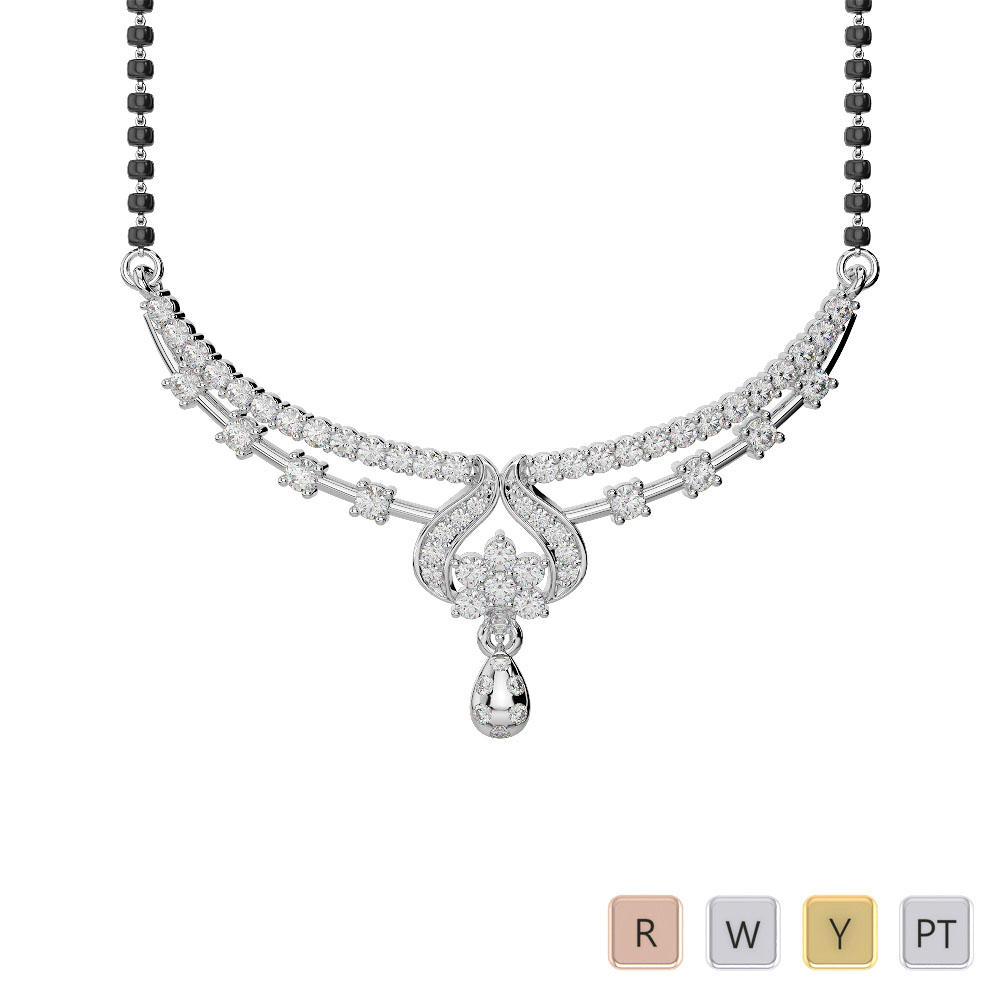 Gold / Platinum Diamond Mangalsutra Necklace DTN-34