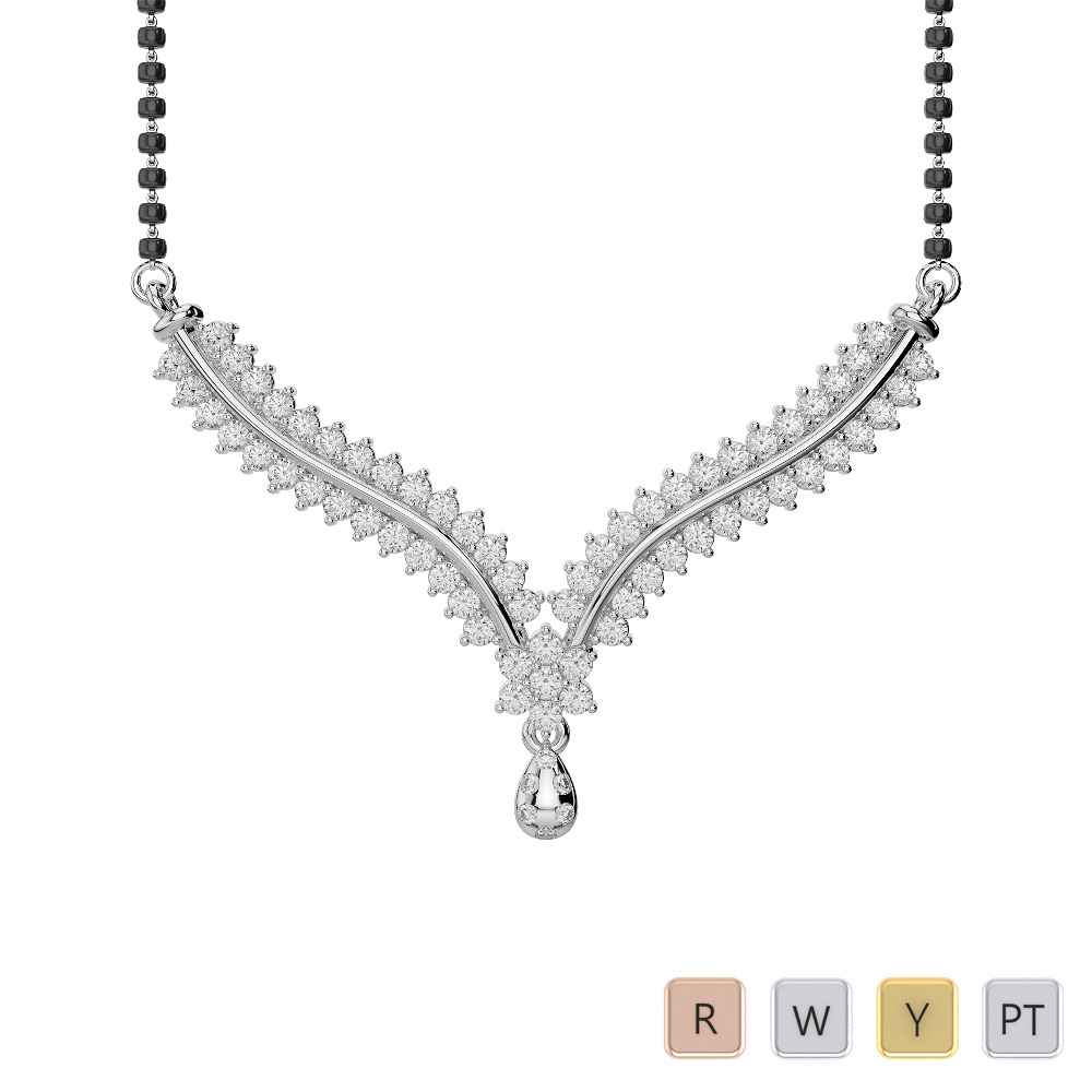 Gold / Platinum Diamond Mangalsutra Necklace DTN-36