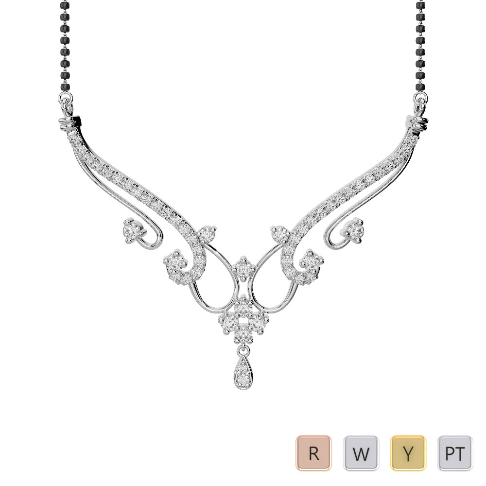 Gold / Platinum Diamond Mangalsutra Necklace IMS-1638