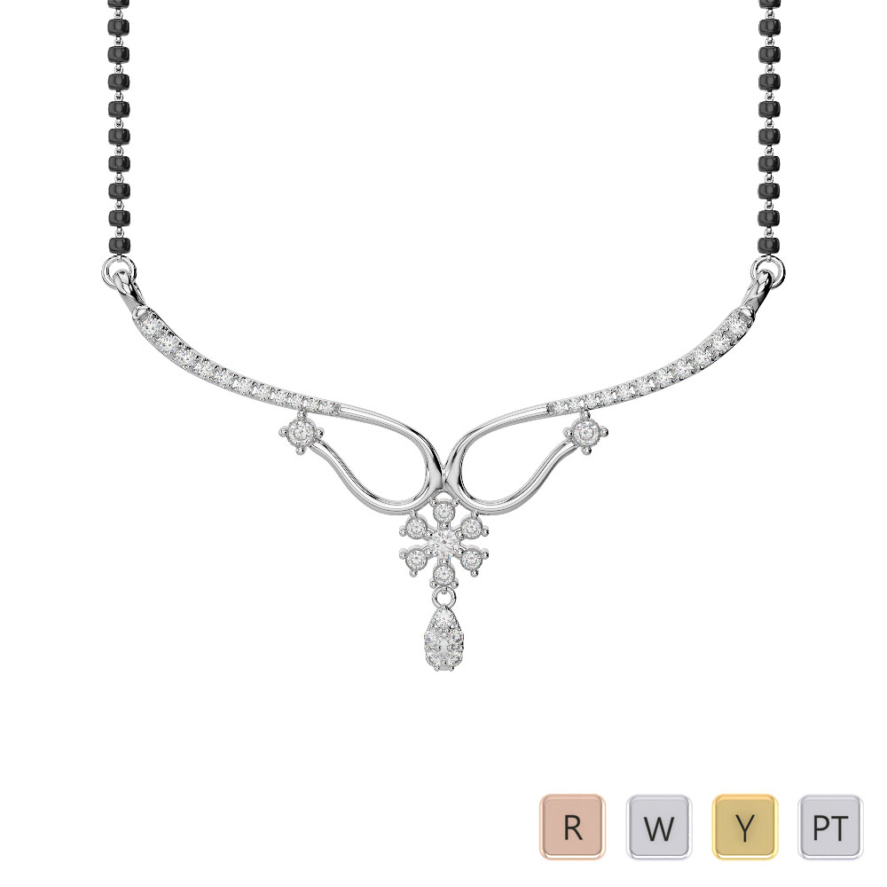 Gold / Platinum Diamond Mangalsutra Necklace IMS-1639