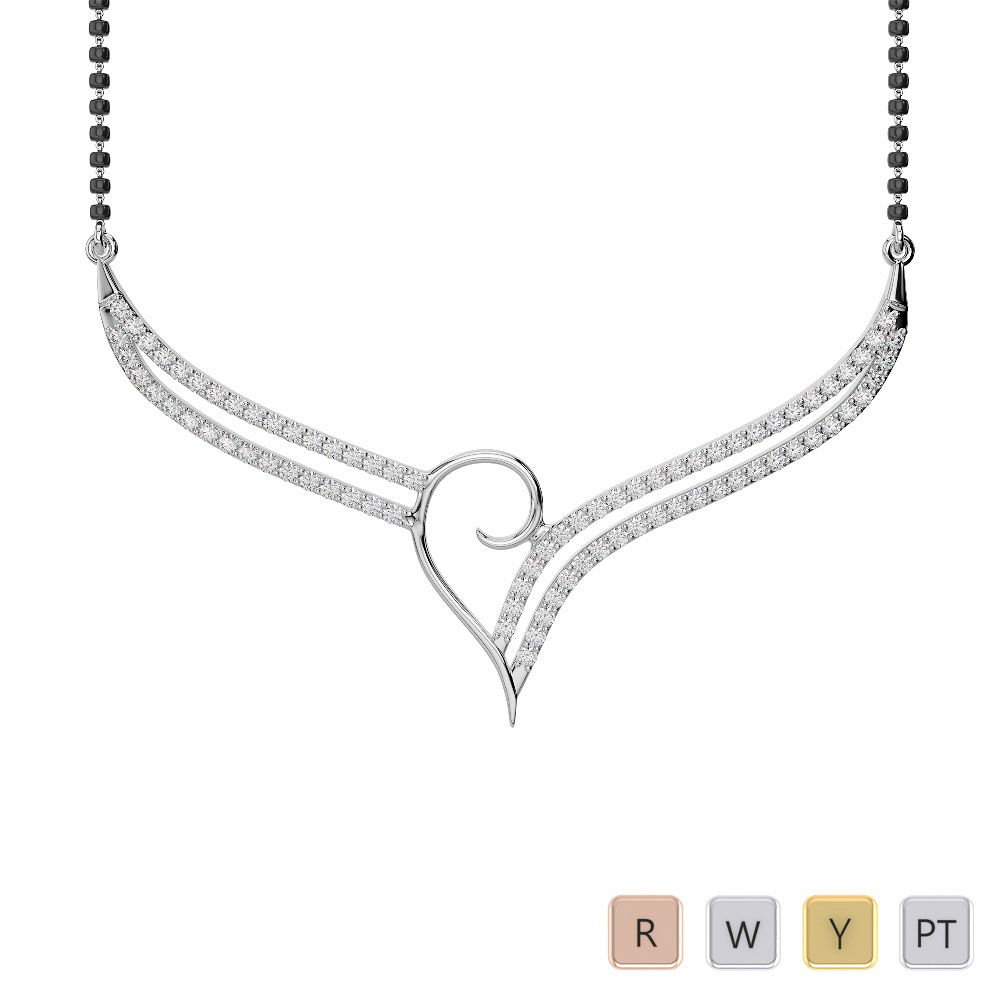 Gold / Platinum Diamond Mangalsutra Necklace IMS-1747