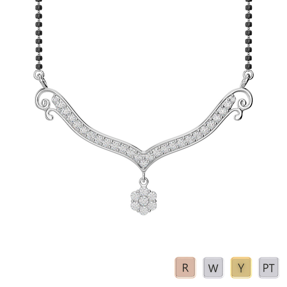 Gold / Platinum Diamond Mangalsutra Necklace IMS-1748