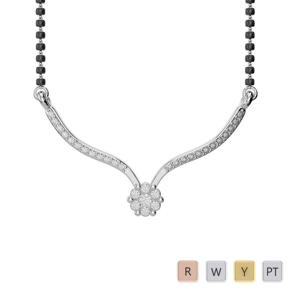 Gold / Platinum Diamond Mangalsutra Necklace IMS-1749