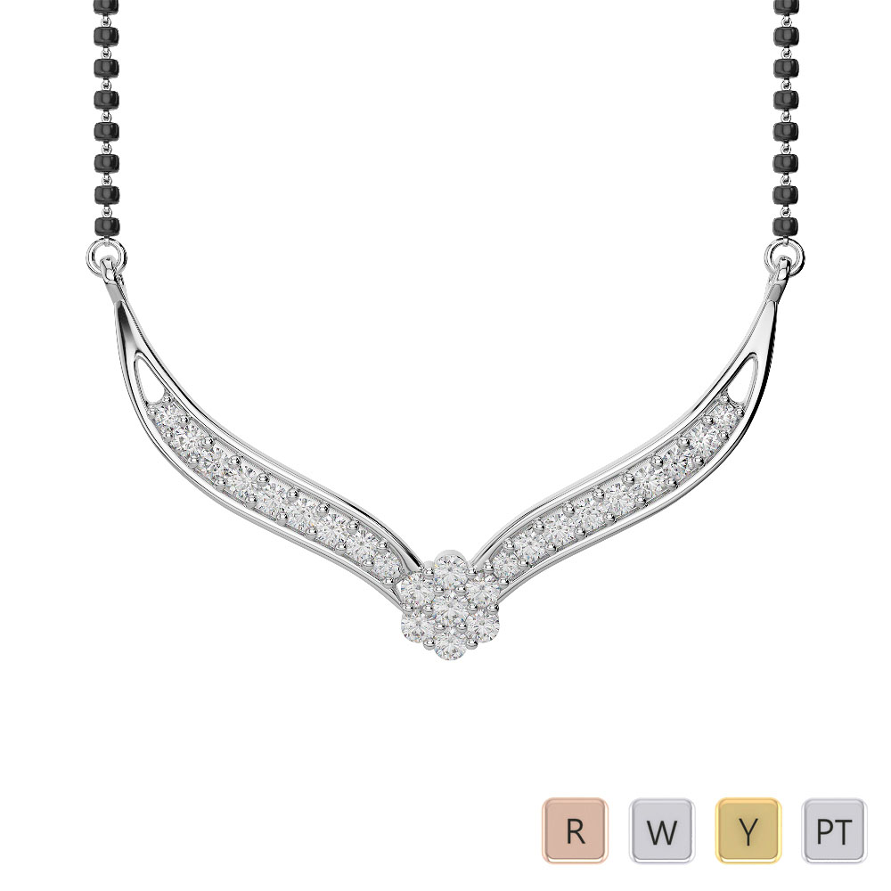 Gold / Platinum Diamond Mangalsutra Necklace IMS-1751
