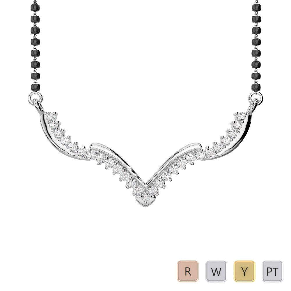 Gold / Platinum Diamond Mangalsutra Necklace IMS-1752