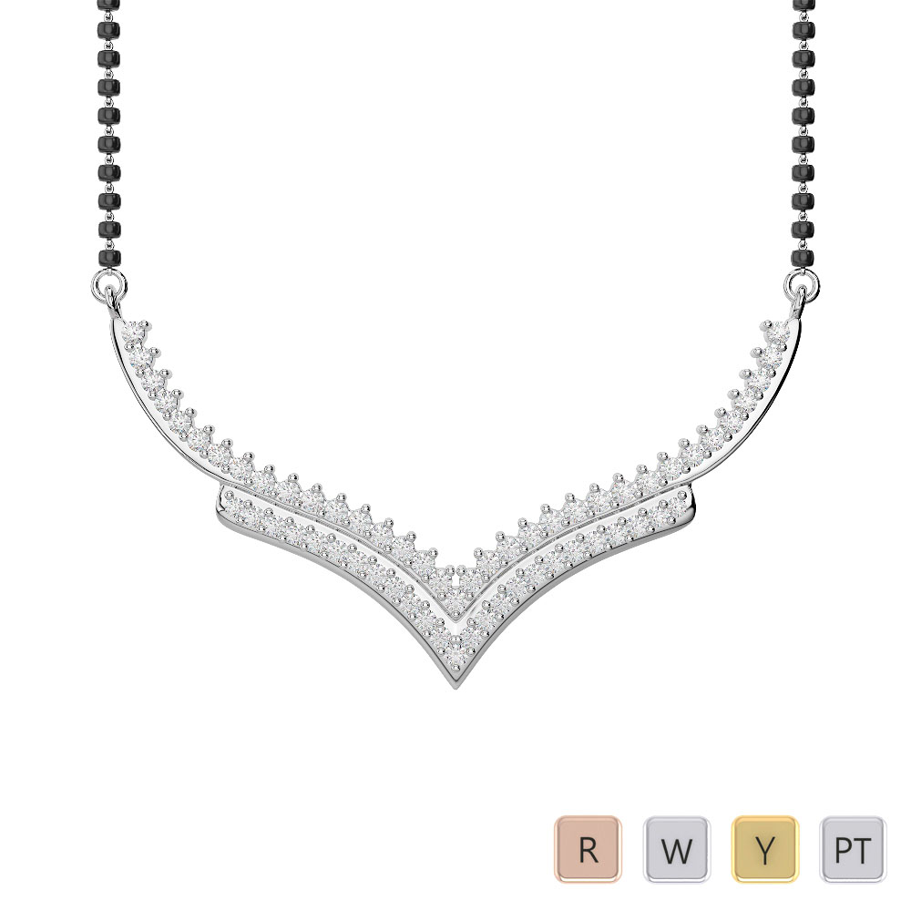 Gold / Platinum Diamond Mangalsutra Necklace IMS-1753