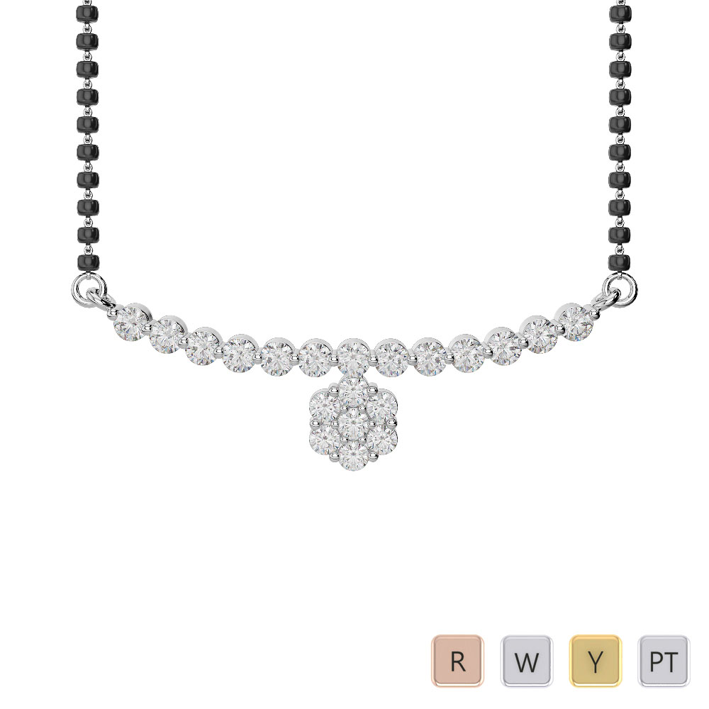 Gold / Platinum Diamond Mangalsutra Necklace IMS-1756