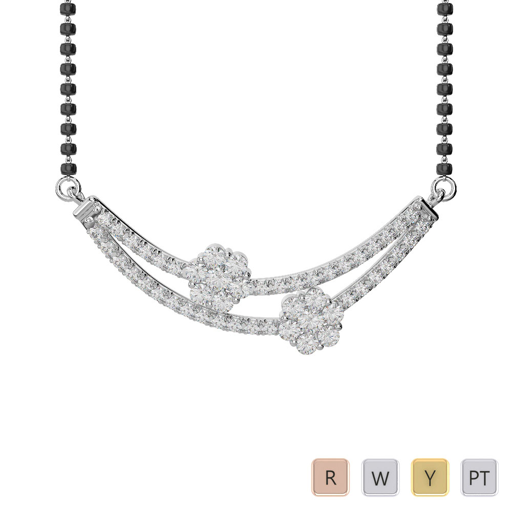 Gold / Platinum Diamond Mangalsutra Necklace IMS-1757