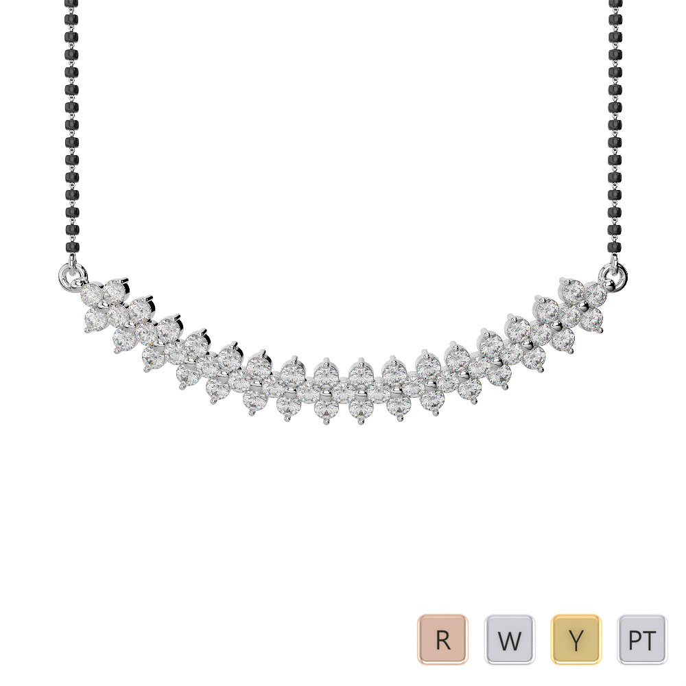 Gold / Platinum Diamond Mangalsutra Necklace IMS-1762