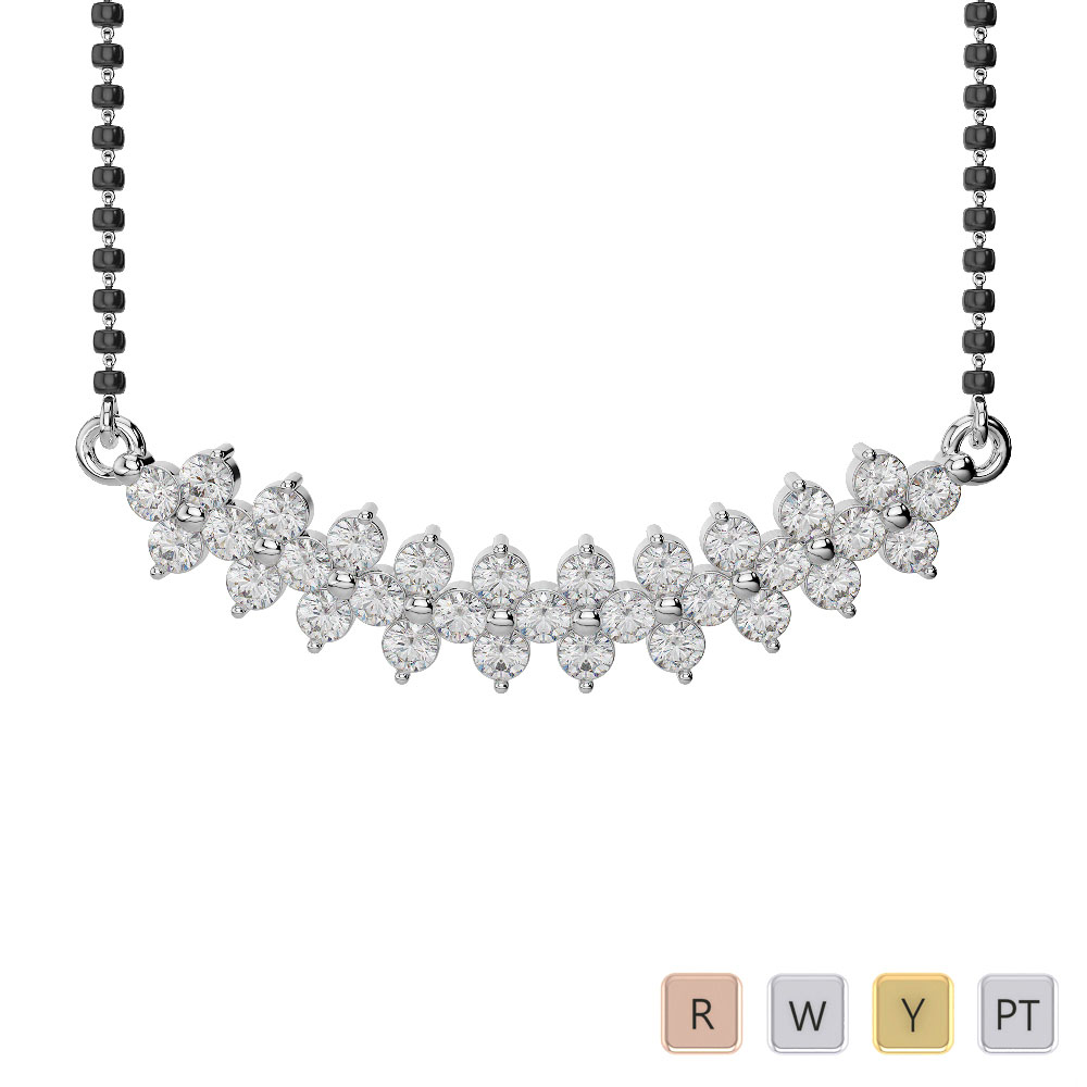 Gold / Platinum Diamond Mangalsutra Necklace IMS-1763