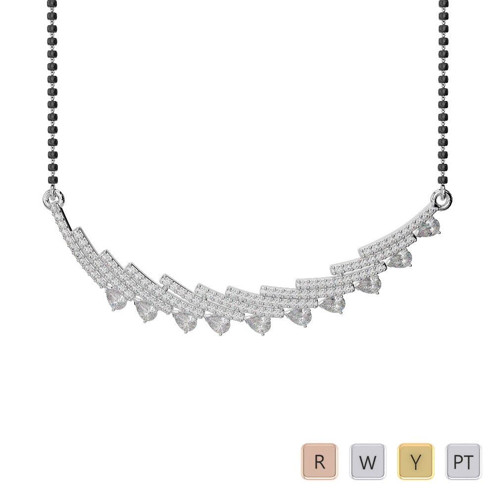 Gold / Platinum Diamond Mangalsutra Necklace IMS-1771
